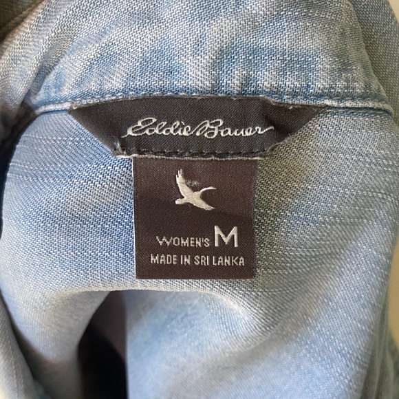 Eddie Bauer Light Indigo Button Front Denim Shirt - Picture 7 of 9